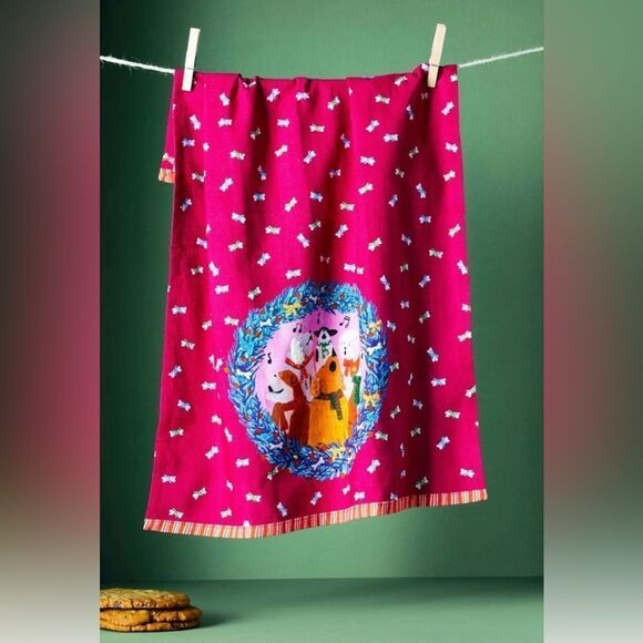 NWT Anthropologie Happy Howlidays Dish
Towel - Picture 1 of 5